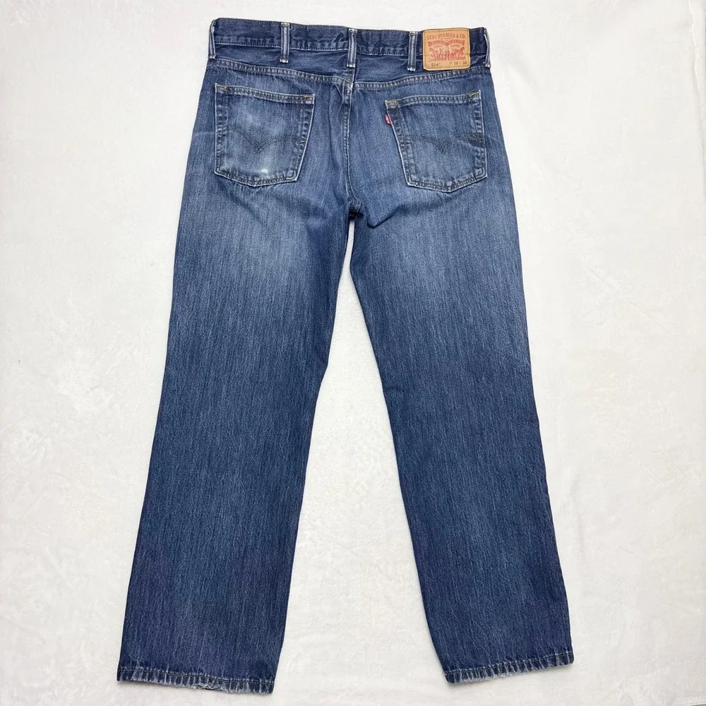 Retro Levis 514 Medium Wash Straight Leg Denim 38x30 Normcore Basic Actual 37x29
